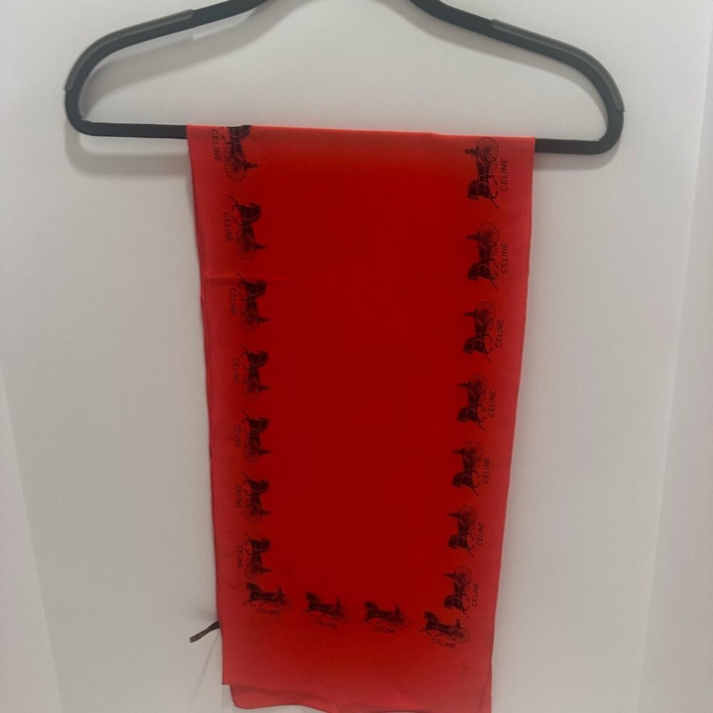 Celine Silk Scarf | Red | One Size - Picture 2 of 5